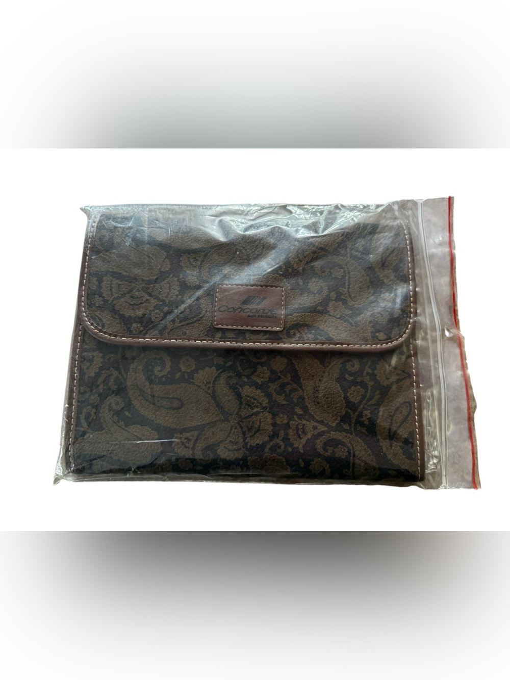 Vint Air France Concorde Pierre Balmain Bag Paisley Travel Organizer Wallet Rare